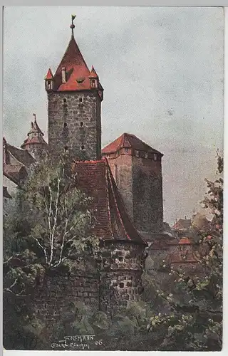 (69477) Künstler AK Paul Sollmann, Nürnberg, Burg, Luginsland 1918
