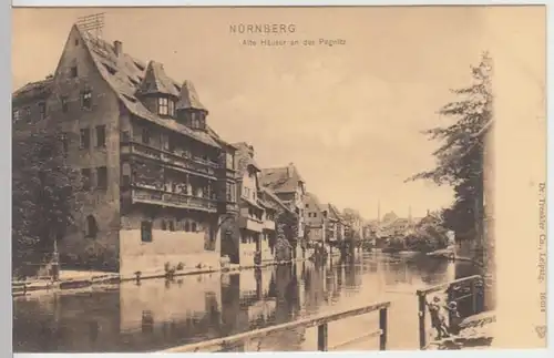 (6727) AK Nürnberg,  Häuser an der Pegnitz, um 1906