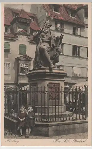 (65790) AK Nürnberg, Hans Sachs-Denkmal, vor 1945