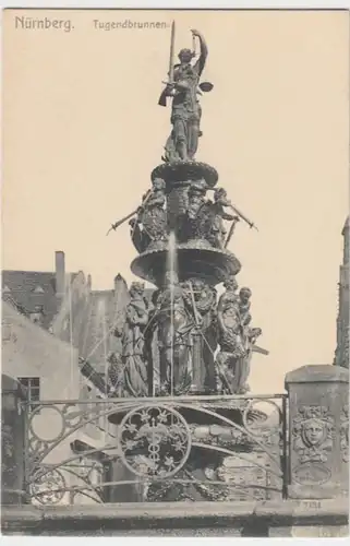 (6538) AK Nürnberg, Tugendbrunnen, vor 1945