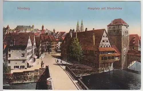 (30187) AK Nürnberg, Maxplatz mit Maxbrücke, 1927