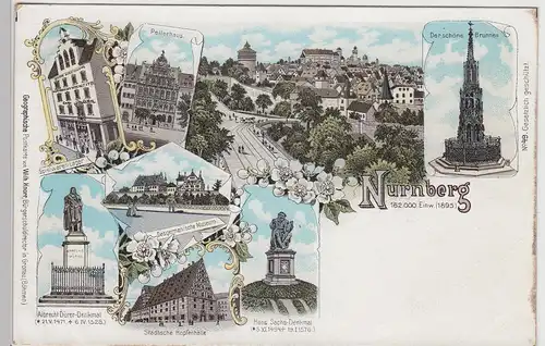 (115439) AK Nürnberg, Mehrbild Litho um 1900