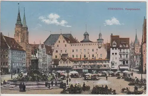 (113847) AK Nürnberg, Hauptmarkt 1920