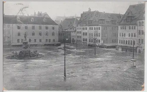 (112932) AK Nürnberg, Hochwasser Katastrophe Hauptmarkt 1909
