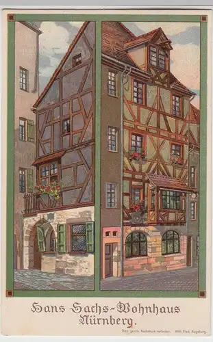 (106100) Künstler AK Nürnberg, Hans Sachs Haus, Feldpostkarte, vor 1945