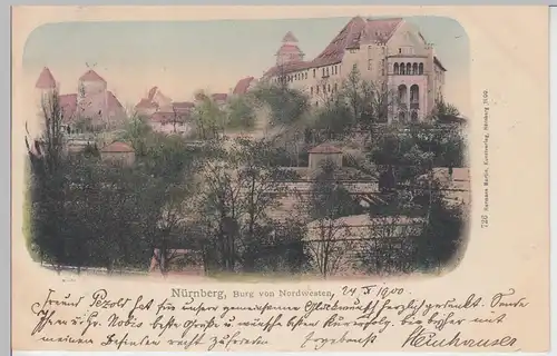 (105666) AK Nürnberg, Burg von Nordwesten, 1900