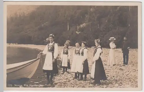 (53710) Foto AK Hardanger, Norge, Mädchen in Tracht, vor 1945