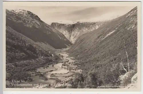(28151) Foto AK Vendetunnellen ved Verma st. Raumabanen vor 1945