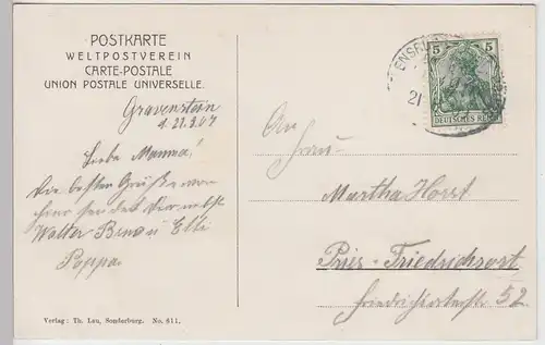 (111772) AK Gravenstein, Gråsten, Bilderteich beim Schloss 1909