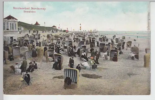 (99991) AK Nordseebad Norderney, Strandleben, um 1908