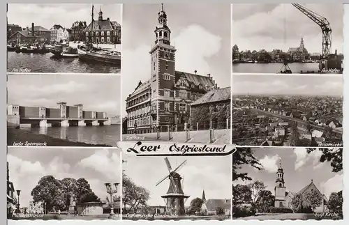 (99985) Foto AK Leer, Ostfriesland, Mehrbildkarte, nach 1945