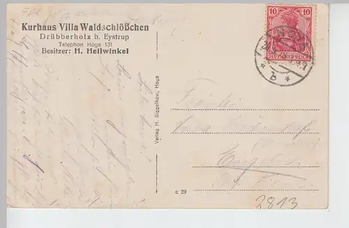 (97642) AK Kurhaus Villa Waldschlösschen, Drübber Holz, Eystrup 1918