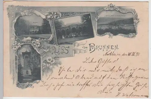 (97640) AK Gruß vom Brunnen, Northeim, Aussichtsturm 1898