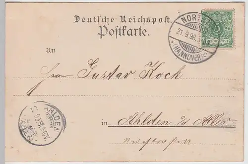 (97640) AK Gruß vom Brunnen, Northeim, Aussichtsturm 1898