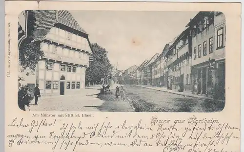 (97638) AK Gruß aus Northeim, Straßenansicht am Münster 1899