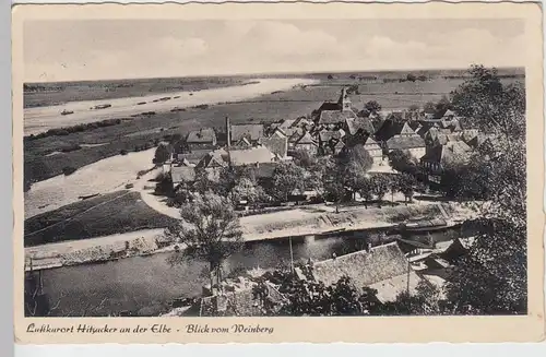 (97628) AK Hitzacker, Elbe, Blick vom Weinberg, Sonderstempel 1952