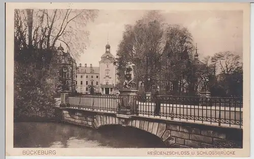 (97618) AK Bückeburg, Schloss, Schlossbrücke 1916