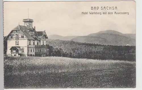 (96938) AK Bad Sachsa, Hotel Warteberg mit Ravensberg, 1907