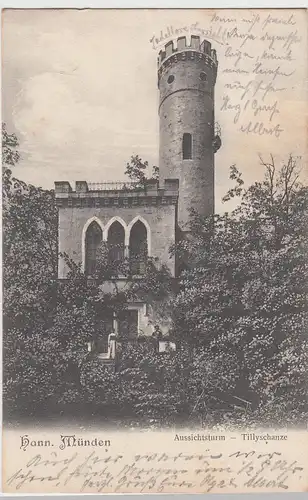(96096) AK Hann. Münden, Aussichtsturm Tillyschanze 1908