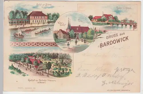 (94884) AK Gruss aus Bardowick, Bardowieck, Vier Gasthöfe, Litho 1899