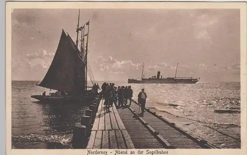 (90799) AK Nordseebad Norderney, Abend an der Segelbuhne, 1925