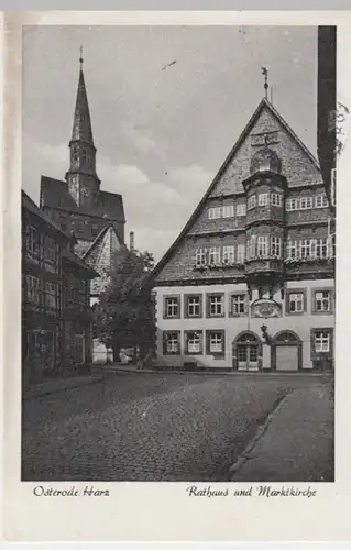 (8980) AK Osterode am Harz, Rathaus, Marktkirche 1954