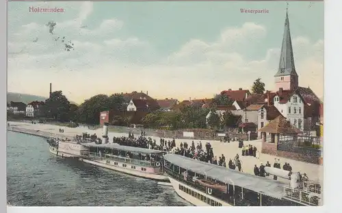 (87933) AK Holzminden, Weserpartie 1909