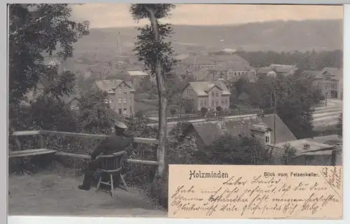 (87928) AK Holzminden, Blick vom Felsenkeller, Bahnpost 1903