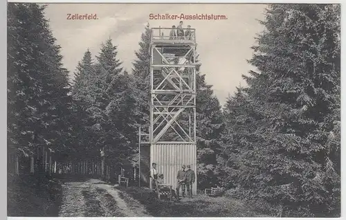 (85247) AK Zellerfeld im Harz, Schalker Aussichtsturm, vor 1920