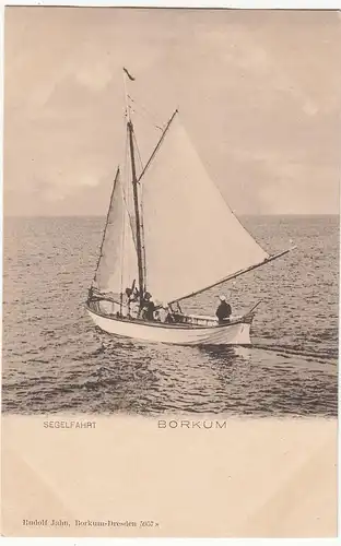 (84129) AK Borkum, Segelboot, bis 1905