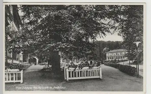 (81861) AK Bad Sachsa, Am Kurpark mit Badehaus, 1939