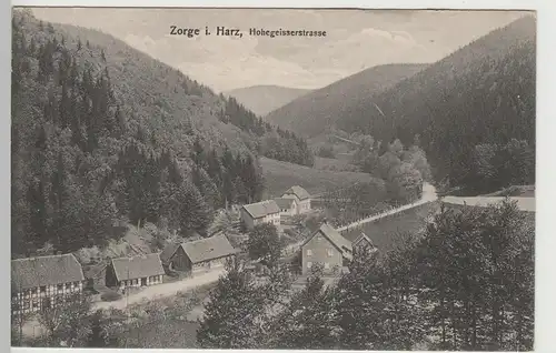 (81792) AK Zorge im Harz, Hohegeisserstraße, vor 1945