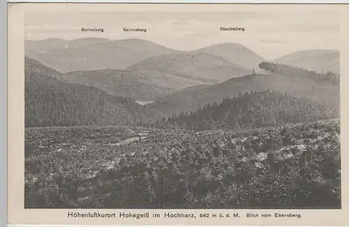 (78159) AK Hohegeiß im Hochharz, Blick vom Ebersberg, vor 1945