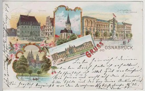 (76620) AK Gruss aus Osnabrück, Mehrbild Litho, 1898