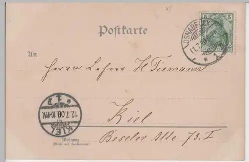 (76619) AK Osnabrück, Stadtansicht anno 1648, Karte von 1900