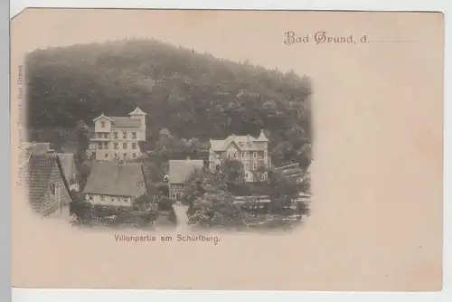 (75906) AK Bad Grund, Harz, Villen am Schurfberg, bis um 1905