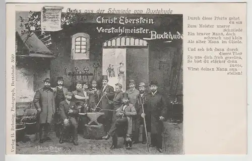 (74568) AK Buxtehude, Gruss aus der Schmiede Christ. Eberstein 1904