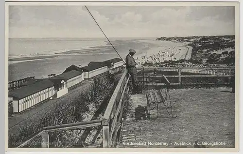 (74095) AK Nordseebad Norderney, Ausblick von der Georgshöhe, vor 1945