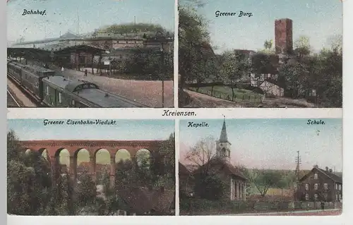 (72533) AK Kreiensen, Mehrbild m. Bahnhof, Kapelle, Greener Burg, vor 1920