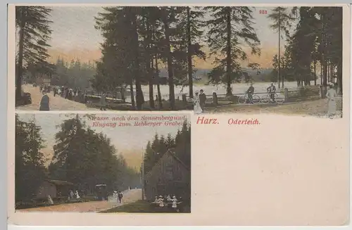 (71212) AK Oderteich im Oberharz, 2-Bildkarte bis 1905