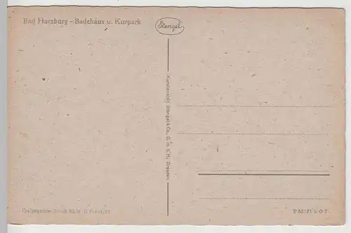 (66523) AK Bad Harzburg, Badehaus und Kurpark, 1933-45