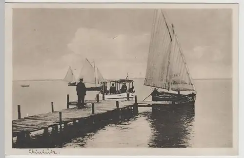 (66371) AK Steinhude am Meer, Botte an der Anlegestelle 1929