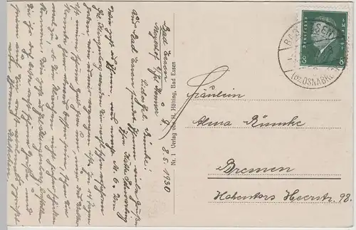 (66176) AK Bad Essen, Totalansicht 1930