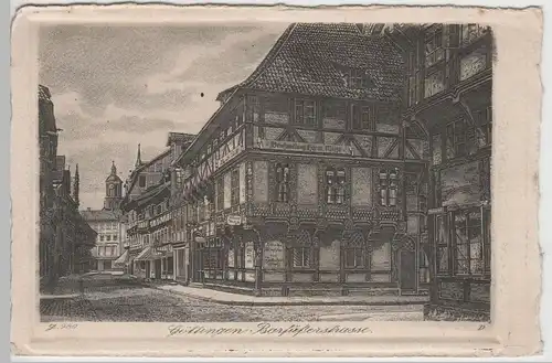(65916) Künstler AK Göttingen, Barfüßerstraße, vor 1945