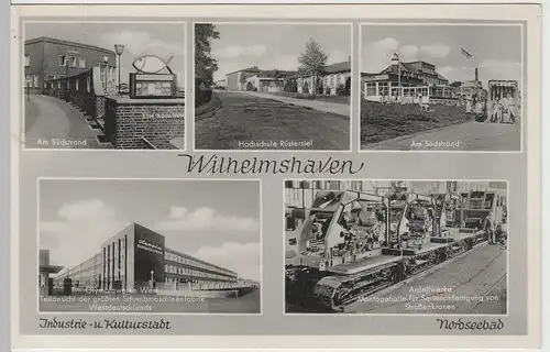(63551) AK Wilhelmshaven, Olympiawerke, Ardeltwerke, Rüstersiel gel. 1954