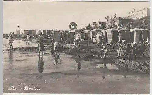 (63546) Foto AK Borkum, Strandleben, vor 1945