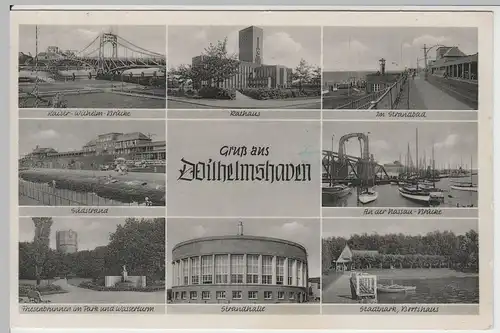 (63550) AK Wilhelmshaven, Mehrbild, Nassau-Brücke, gelaufen 1951-54