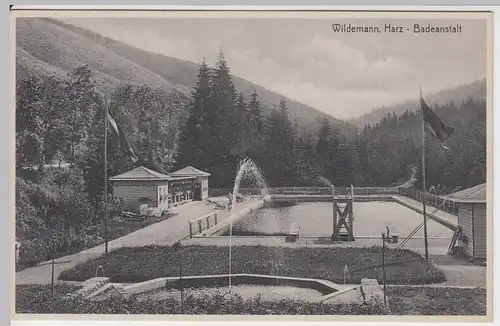 (53133) AK Wildemann im Harz, Badeanstalt, 1935