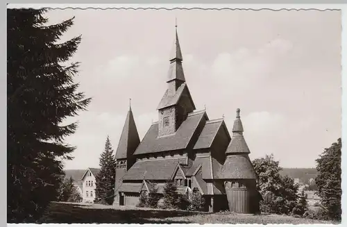 (52853) Foto AK Hahnenklee-Bockswiese, Gustav-Adolf-Stabkirche, n. 1945