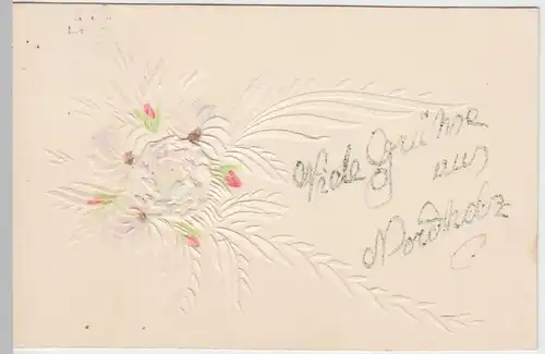(50560) AK Viele Grüße aus Nordholz, aufgeworfenes Blumenmuster, 1939